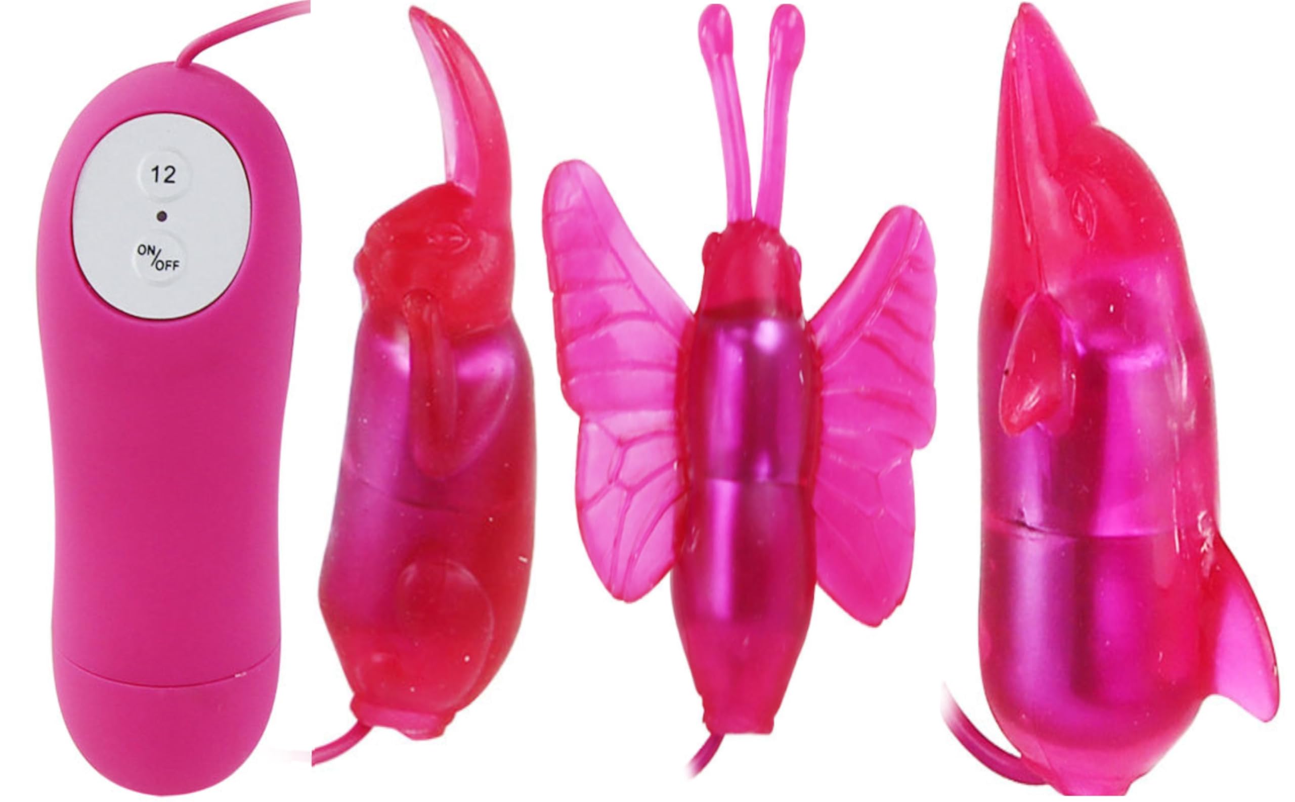 Stimolazione del clitoride Farfalla Vibratore clitorideo Giocattoli sessuali vibranti per il suo piacere - Giocattoli sessuali per adulti Dildo (Tutti e 3 (Delfino, Farfalla, Coniglio))