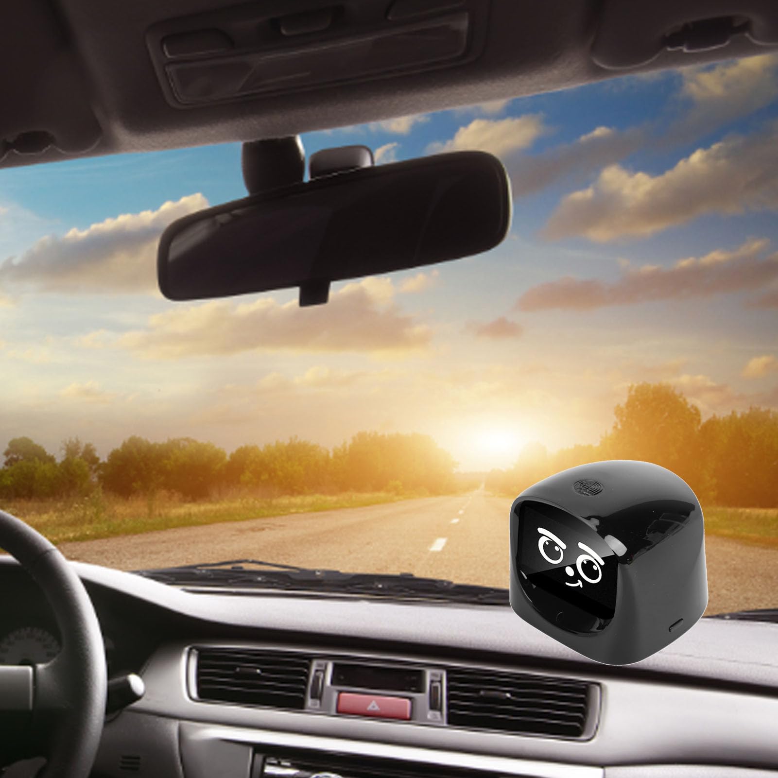 Tablero de Instrumentos de Robot de Coche AI, Compañero de Tablero de Expresión Emocional Recargable Interactivo de 1000 MAh, Mascota Electrónica Inteligente Montada en el Automóvil para
