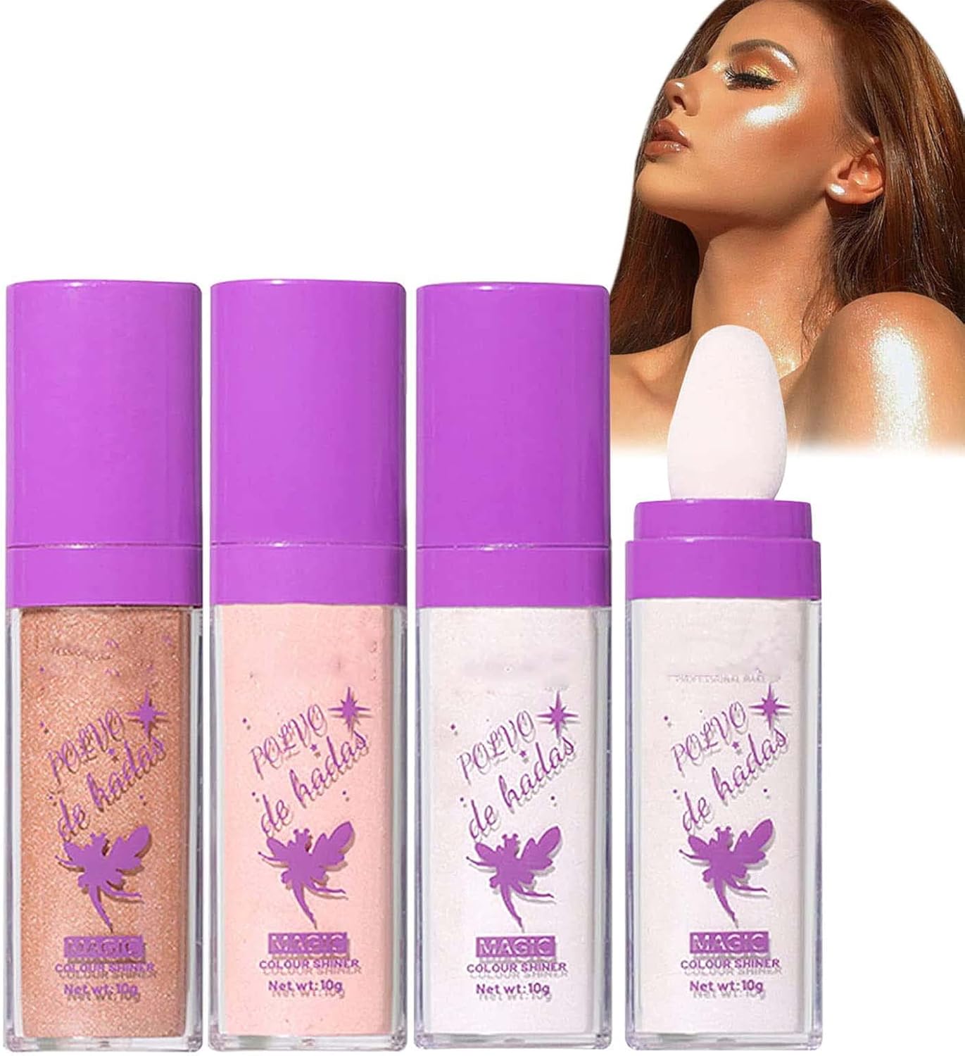 Polvo De Hadas Highlighter Powder Stick Makeup, Body Glitter