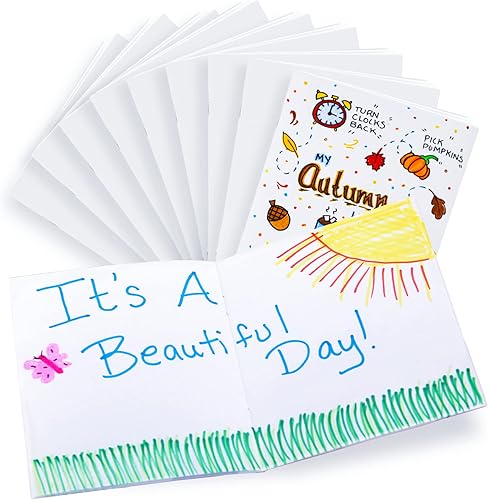 Hygloss Products Libros blancos en blanco, grandes libros para diario, bocetos, escritura y más, diversión para artes y manualidades, 8.5 x 11