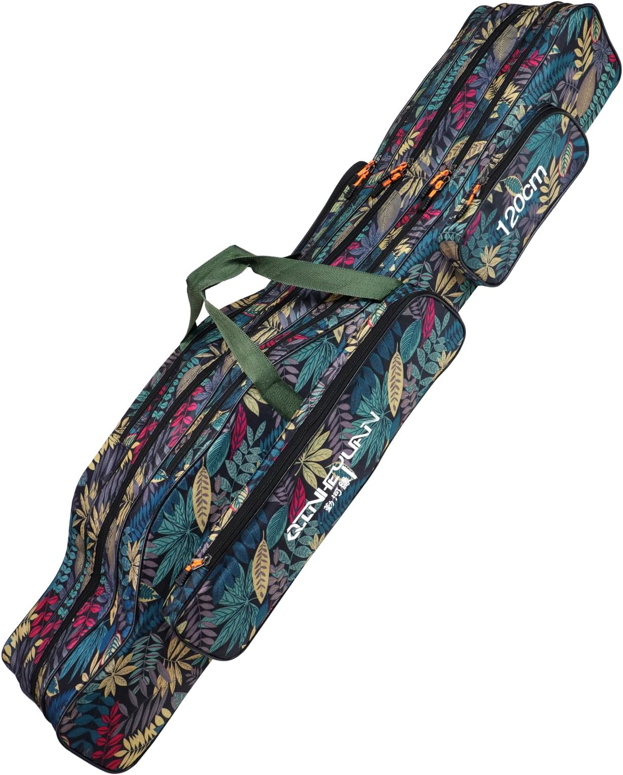 BicycleStore Fishing Rod Case, Three Layers Folding Fishing Pole Storage Bags Portable Gear Rods Reel Tackle Tool Gears Organizer Waterproof Camouflage Travel Carry Bag Carrier for Traveling(47inch)