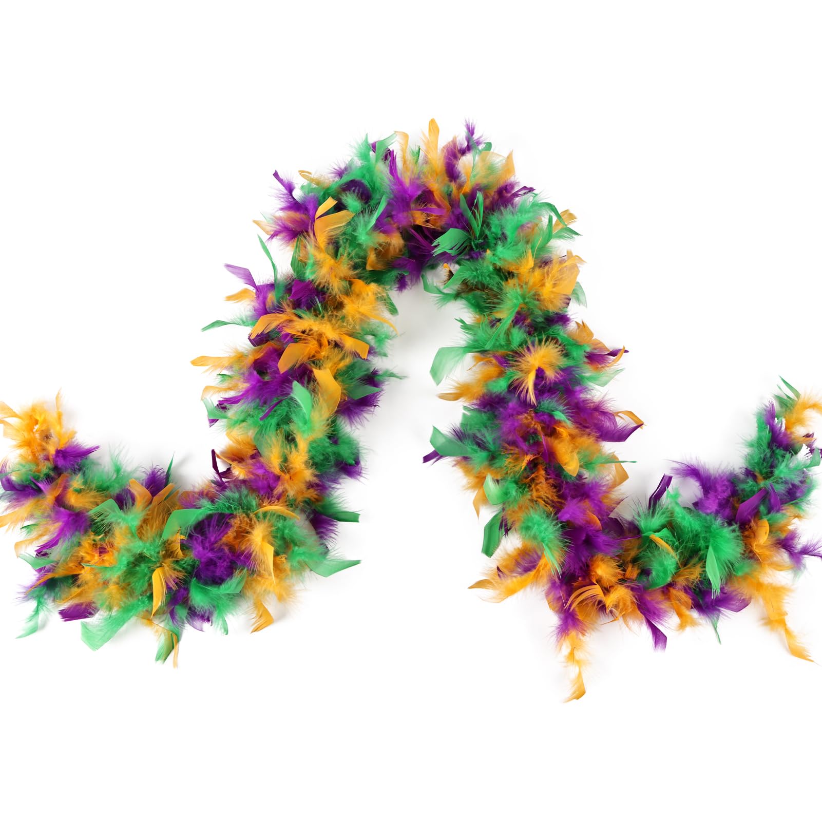 MAOFENG Chandelle Turkey Feather Boa 1.64 Yards 30g for Halloween Dancing Wedding Party DIY Craft Costume Decoration Feather Boa,Mardi Gras — image 1