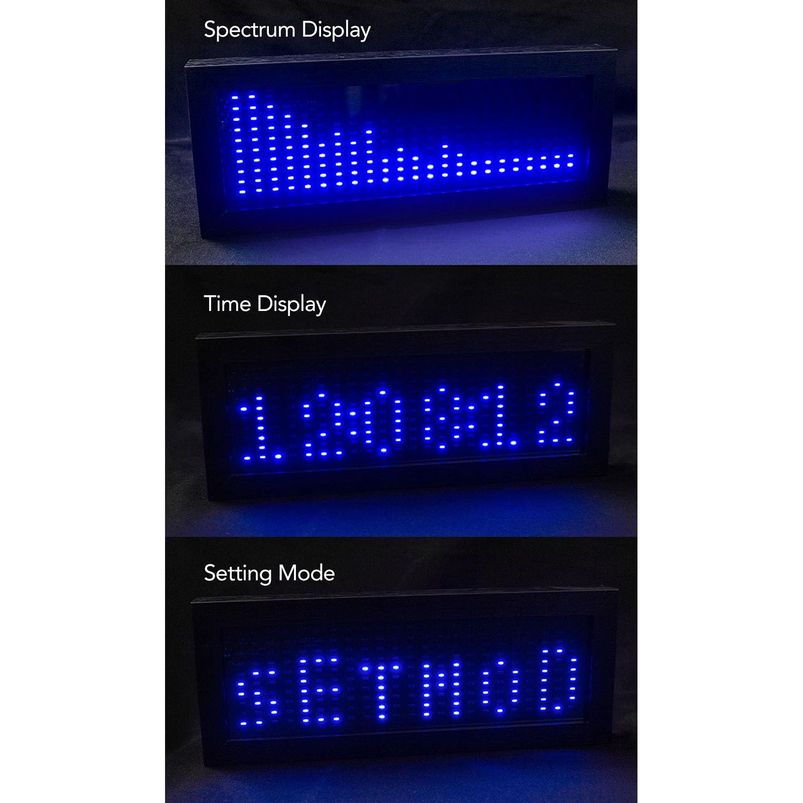 Pantalla de Espectro de Música LED, Luz de Control de Sonido Analizador de Espectro de Música LED, Analizador de Captación de Sensor de Voz de Luz de Ritmo para Sala de Juegos de (BLUE)