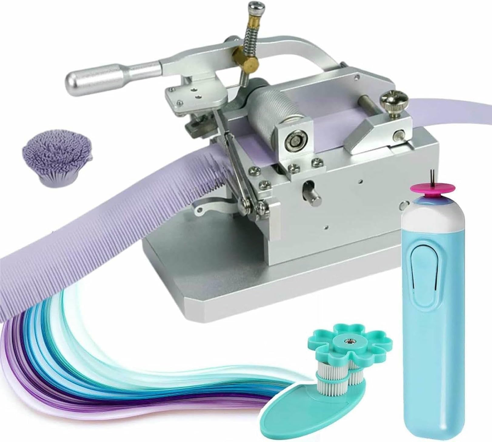 Stylo pour quilling en papier et machine à franges pour des découpes régulières