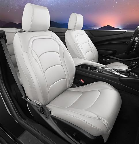 Miniatura 28 de Funda de asiento para Camaro Convertible LT LS RS SS 2016-2024 6ª generación (asientos estándar), fundas de asiento de piel sintética de ajuste