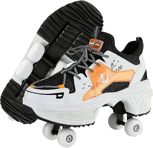 Miniatura 24 de 2-in-1 Roller Skates & Sneakers with Retractable Wheels - Convertible Lightweight Outdoor Fitness Shoes for Women, Men & Children - Unisex Kick