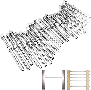 20 Pack Cable Railing Swage Threaded Stud Tension End Fitting Terminal for 3/16" Cable Deck Railing Hand Swage T316 Stainless Steel Marine Grade Stainless Steel Stair Deck Wood Post Hardware System
