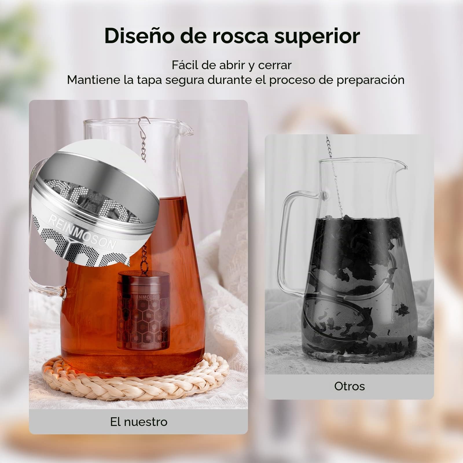 Infusor de té acero inoxidable 3,8 x 5,6 cm colador malla extrafina