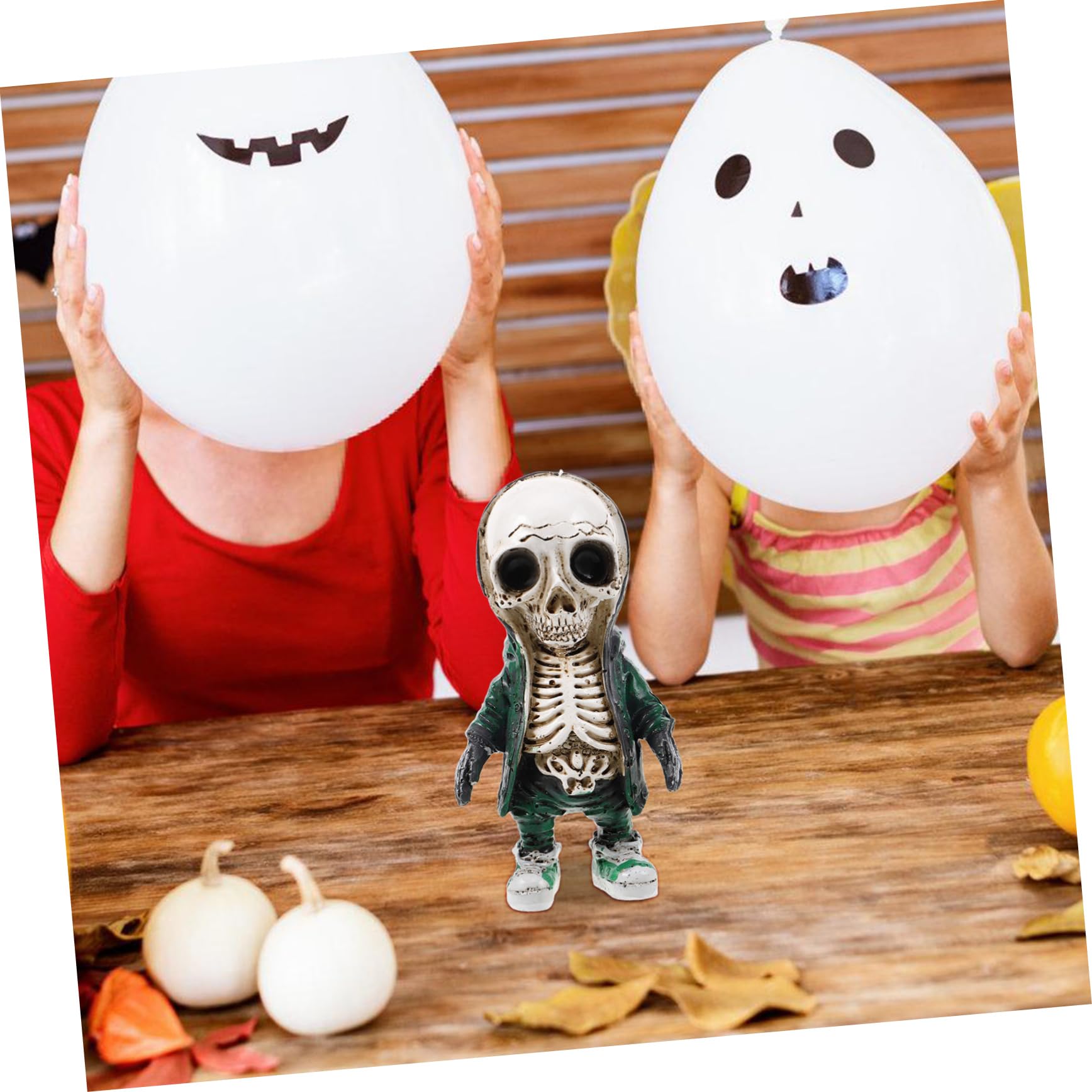 4-częściowy zestaw dekoracji szkieletowych z żywicy syntetycznej do ogrodu i na taras, ozdoby szkieletowe do dekoracji na Halloween, statuetki z żywicy syntetycznej