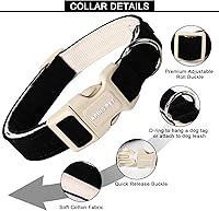 Vista 142 de Aring Pet Collar de algodón, ligero y ajustable, con hebilla de liberación rápida para perros pequeños, medianos y grandes, para cachorros, XS