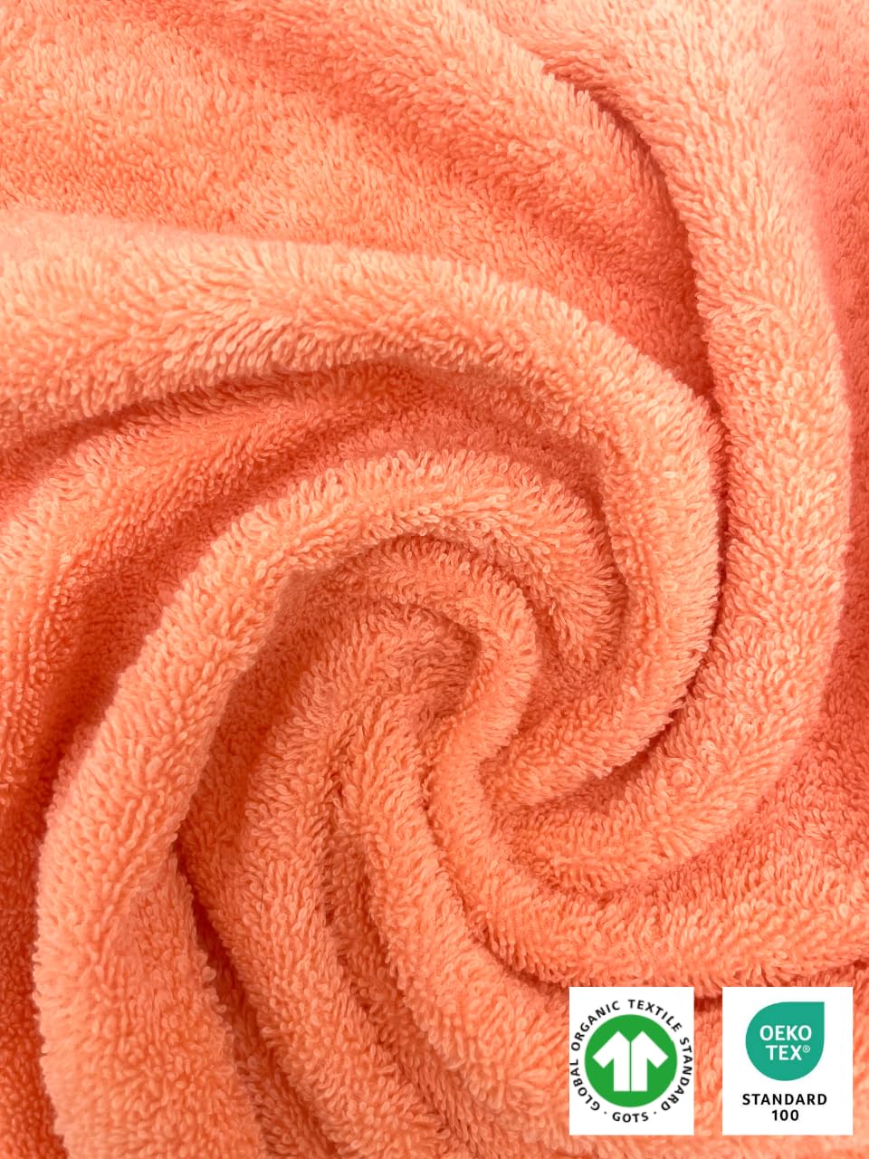 Premium Badetuchset 100% Baumwolle 550 g/m² ÖKOTEX Zertifiziert 2X 50x100 2X 70x140 cm Salmon