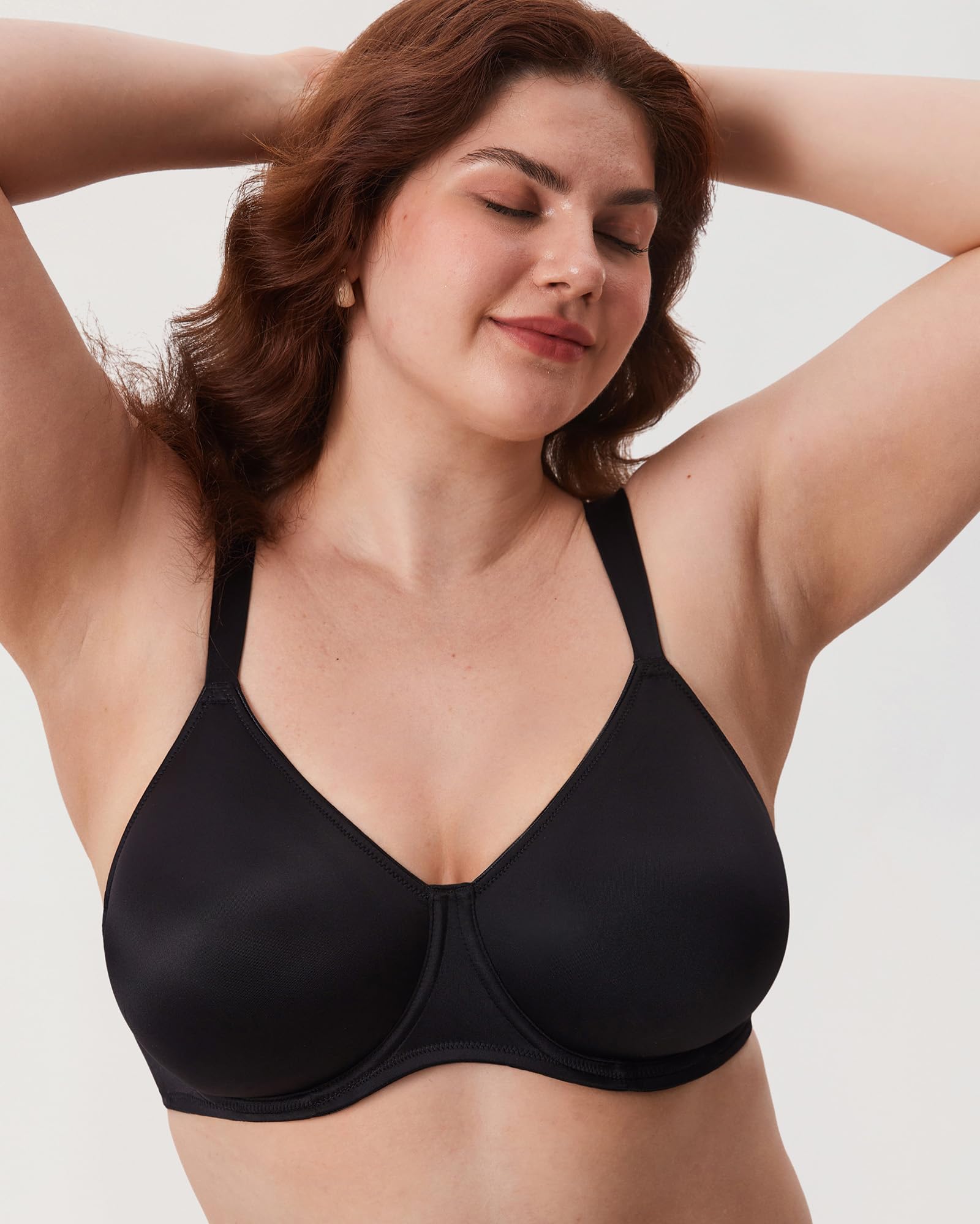 DELIMIRA Femme Soutien Gorge Minimiseur Grande Taille avec Armature Maintien Tasse Lisse