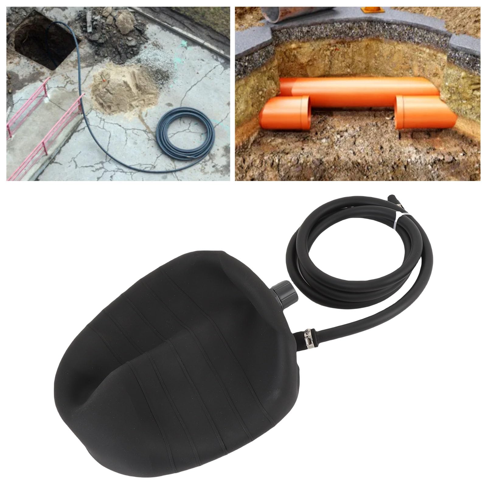 TOPINCN Inflatable Pipe Plug – PVC Test Ball Extension Hose For Sewer & Drainage Pipeline Inspection, Temporary Sealing (Medium)