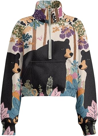 Half Zip Up Pullover Sweatshirt for Fall Winter Spring Long Sleeve Tops Pullover Sweaters for Women