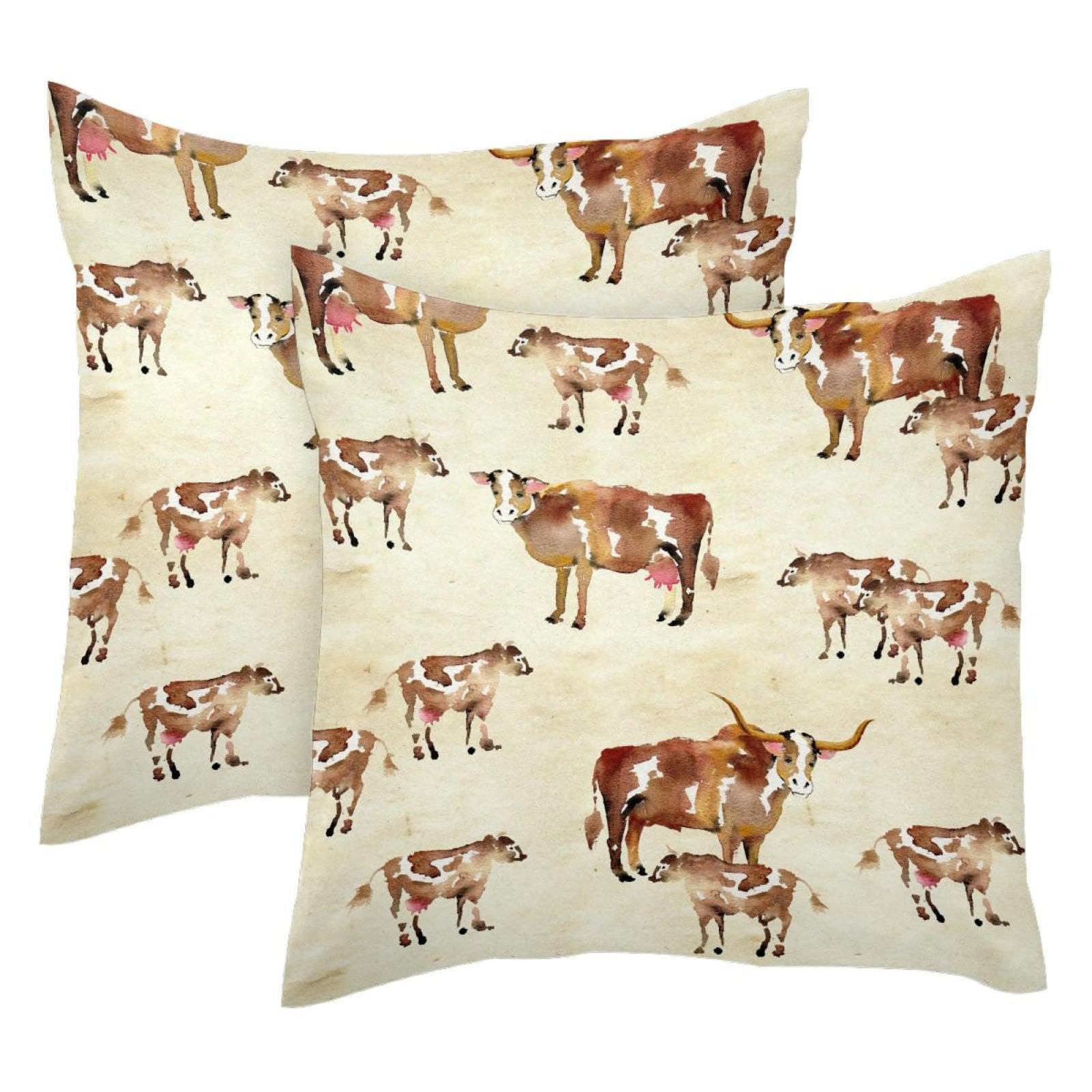 Housse de coussin en velours motif vache douceur et reconfort pour la maison