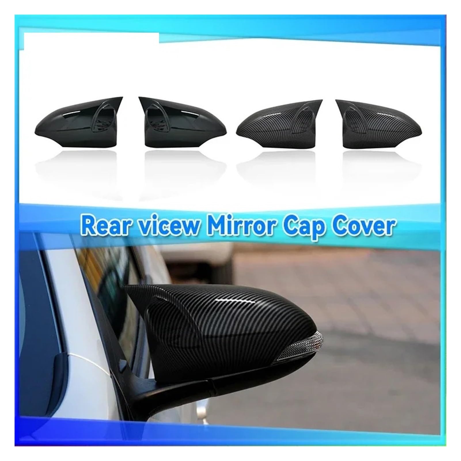 2 Stück kompatibel mit Toyota Yaris 2012–2020 Rückspiegelgehäuse Shell Cover Cap Deckel Autoteile | Bright black