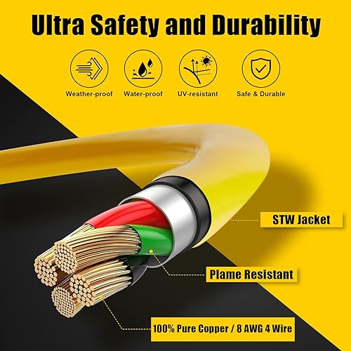 Miniatura 6 de NEMA 14-30P a 14-50R Cable adaptador de cargador EV compatible con EV, 125V250V 4 clavijas de secadora enchufe macho a 50 amperios 4 clavijas EV
