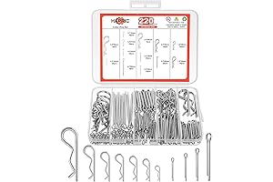220-Piece Cotter Pin Assortment Kit: Stainless Steel Hardware Fasteners for Secure Connections
