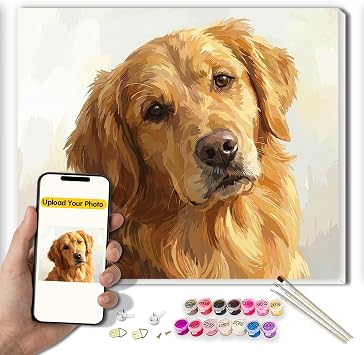 Vveoawoe Custom Paint by Numbers Kit for Adults Personalized Paint by Number from Your Photo DIY Acrylic Painting Make Your Own Artwork Ideal Gift for Birthday Valentines Day