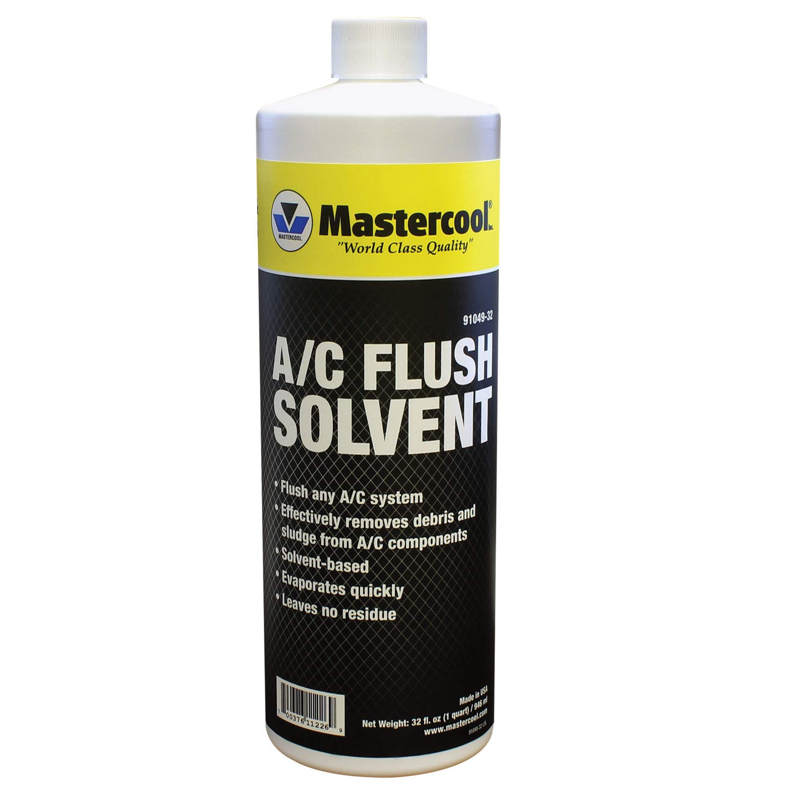 Mastercool 91049-32 Black/Yellow A/C Flush Solvent (32 oz)