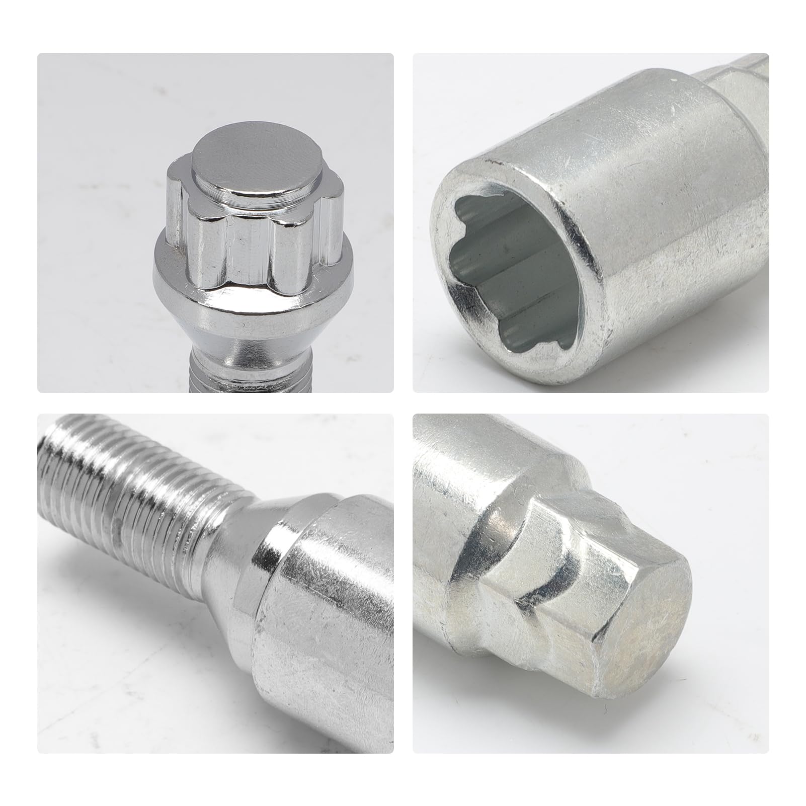 Jeu Boulons Antivol Roue M14x1.5 - Compatible Audi, VW, Seat, Skoda, Opel, BMW - Sécurité Jante