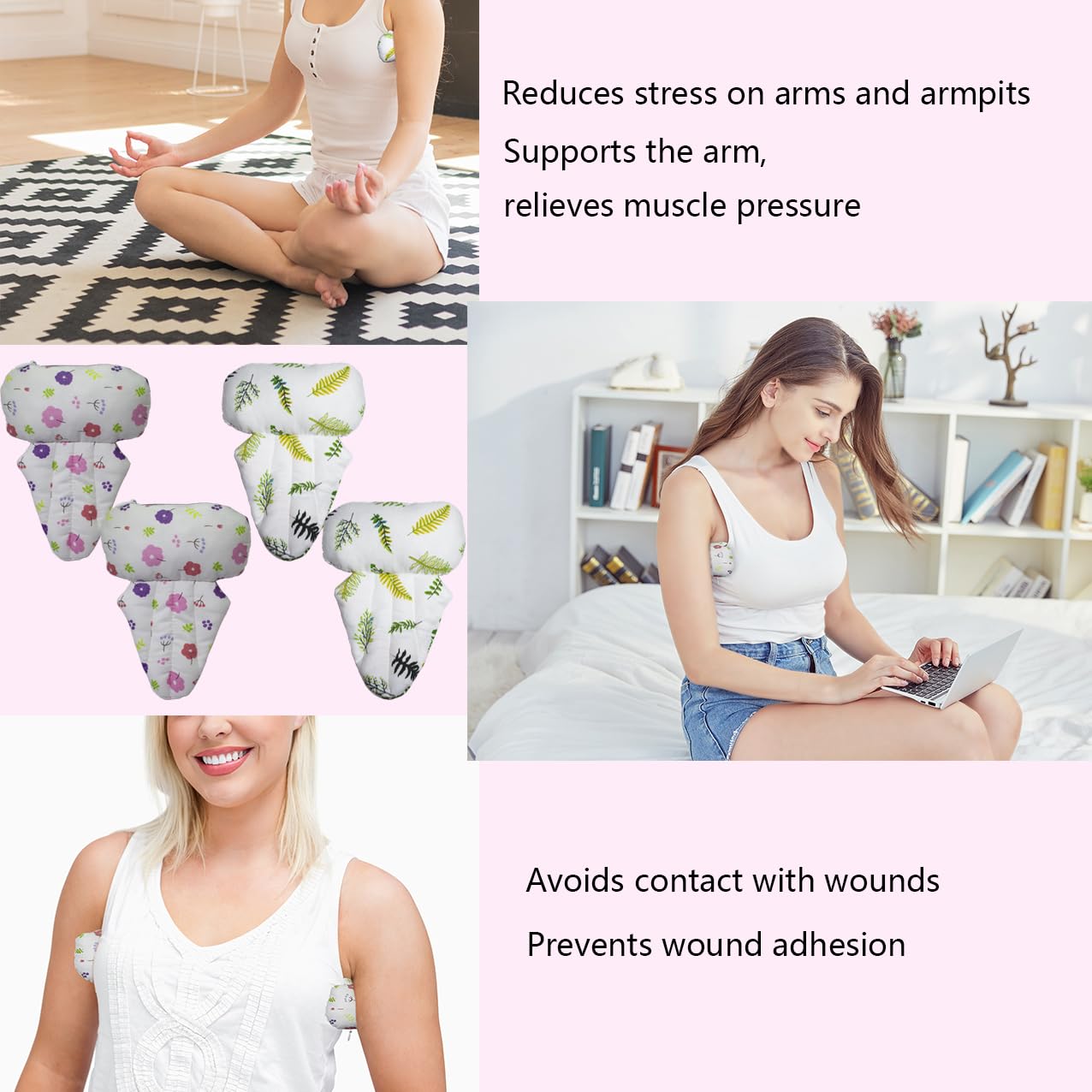 Almohada Para Axilas Transpirable - Soporte Postoperatorio Para Mastectomía, Cáncer De Mama Y Linfedema, Color Azul