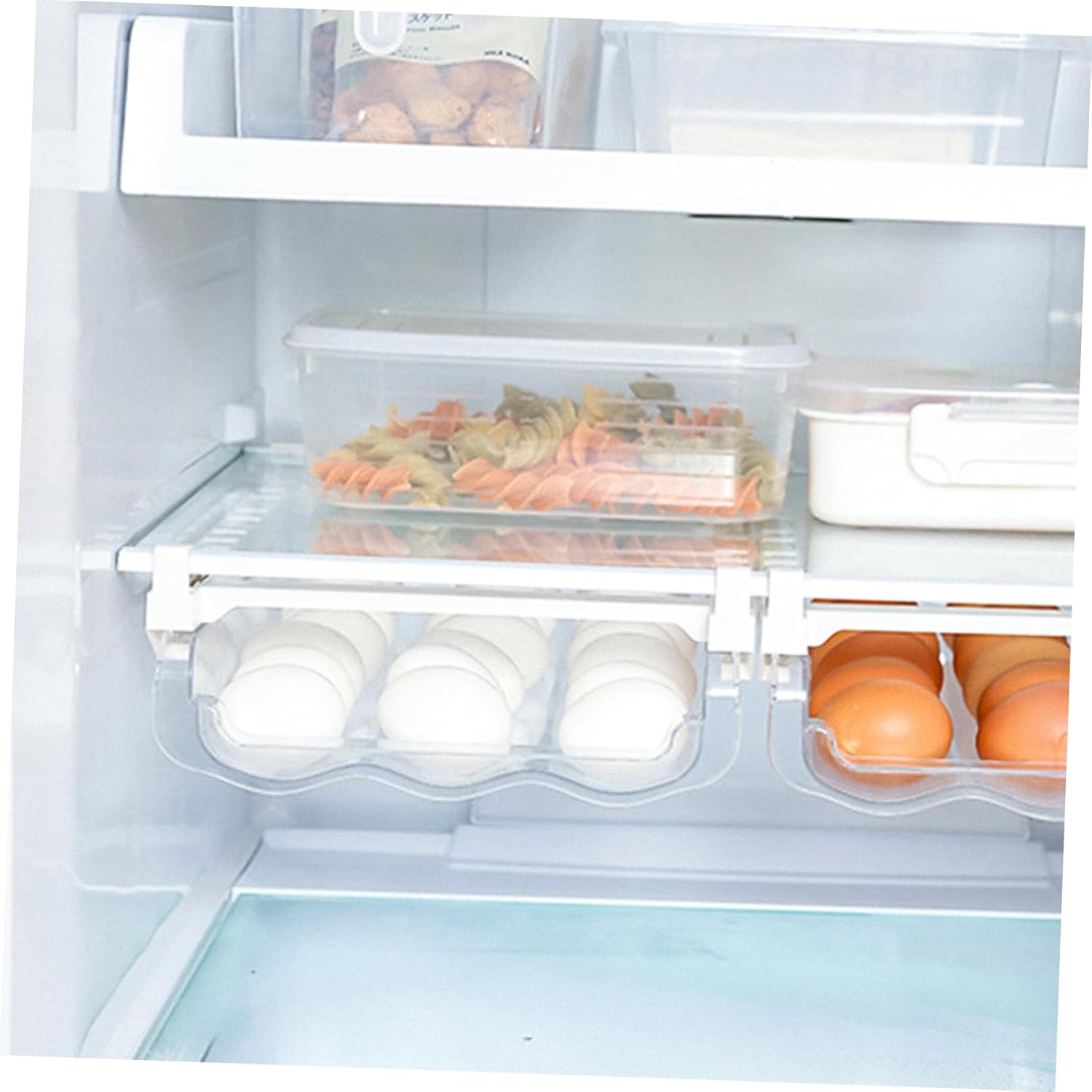 Pull-Out Refrigerator Egg Holder Egg Shelf for Fridge 1 Set for Kitchen Organization