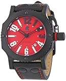 Glasboden Carucci Watches Herren-Armbanduhr XL Analog Automatik Leder CA2210RD-BK