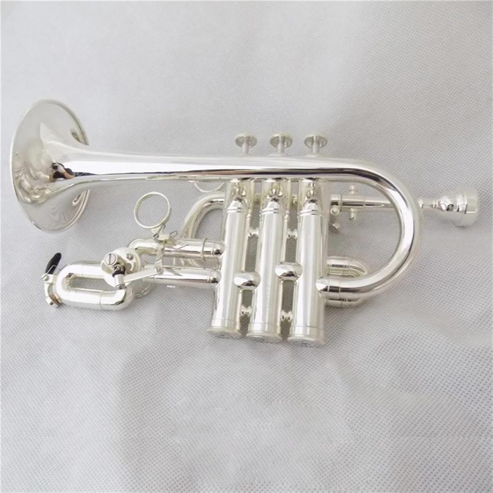 Trąbki Bb/A Piccolo Trąbka Instrumenty Muzyczne Wykończenia Szczotkowane Mosiądz Żółty Korpus Mosiądz Stal Nierdzewna Profesjonalna Trąbka(Silver)