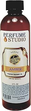 Amber Fragrance Oil for Making Candle, Soap, Lotion, Perfume, Cologne, Incense, Bath Bomb, Diffusers, Plug in Refills, Oil Burners. Premium Quality Undiluted Pure Perfume Oil Amber 4oz