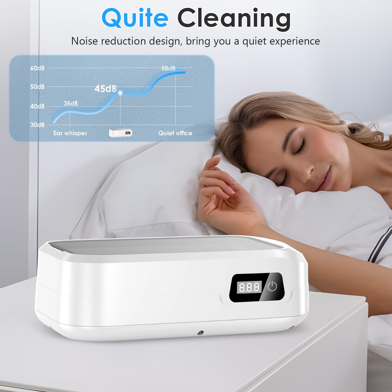 Ultraschallreinigungsgerät Brille, 49KHz Hochfrequenz Ultraschallreiniger Professioneller mit 4 Modi, 600ml Sonic Cleaner mit digitalem Timer für Brillen, Ringe, Fingerringe, Zahnersatz