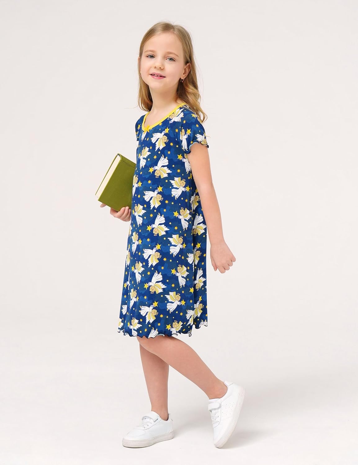 Bamboo Viscose Girls Nightgowns Short Sleeve Soft Pajama Dress for Girls - Image 6