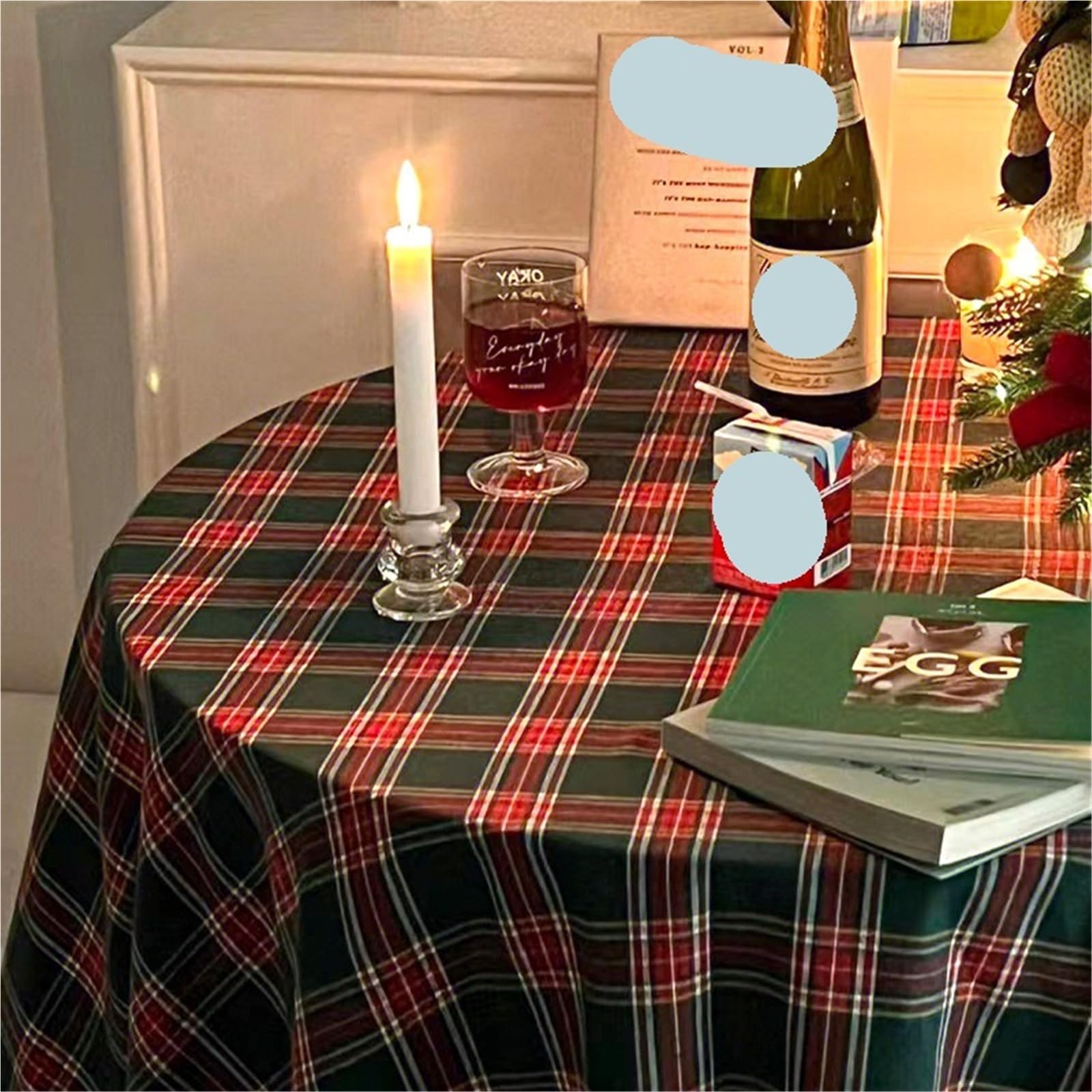 BTGYTTKL Checkered Tablecloth Tablecloth Retro Checkered Dining Table Cover Xmas Cloth Tablemat Photo Prop Home Decoration