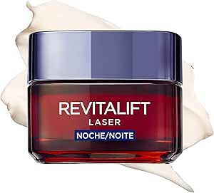L&#39;Oréal Paris Revitalift Láser Crema Noche Hidratante Anti-arrugas. Triple Acción y Multicorrección. Piel más firme y tonificada. Inspirado en Cosmética Coreana, 50 ml.