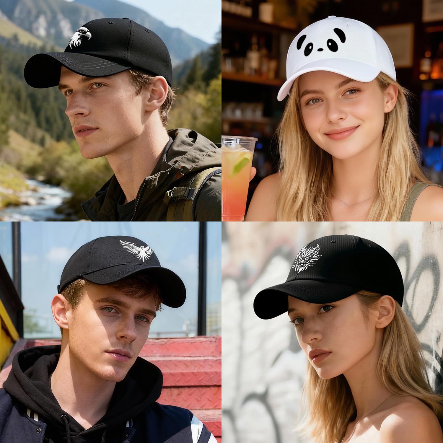 Gorra de béisbol ajustable de algodón suave sin estructura para hombres y mujeres