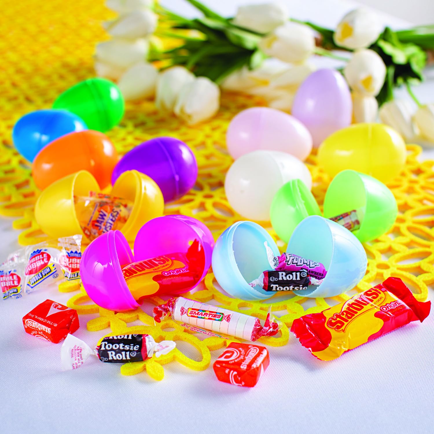 Pack De 24 Huevos De Pascua De Plástico Para Rellenar – 8x6 Cm, Colores Surtidos, Reutilizables Y No Tóxicos, Ideales Para Caza De Huevos Y Decoración