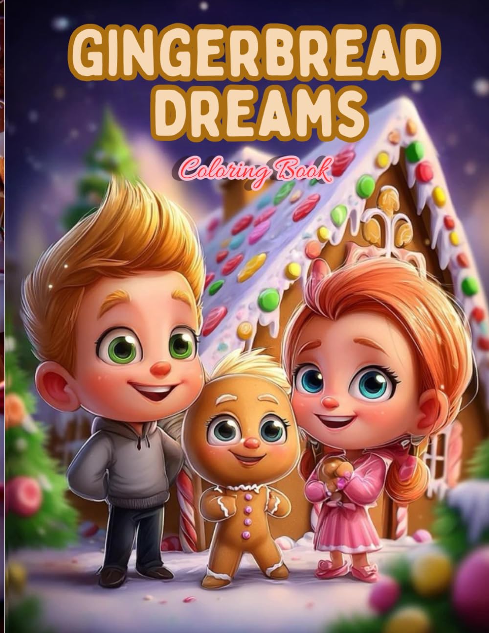 Gingerbread Dreams: “Step into a sugary wonderland where gingerbread friends, candy houses, and snowy magic await your colors!” A Sweet Christmas Coloring Adventure