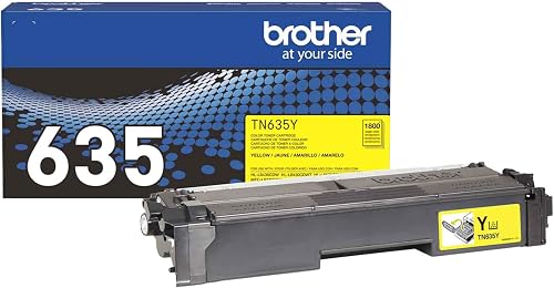 Brother Genuine TN635Y Standard Yield Yellow Toner Cartridge, 1 Pack