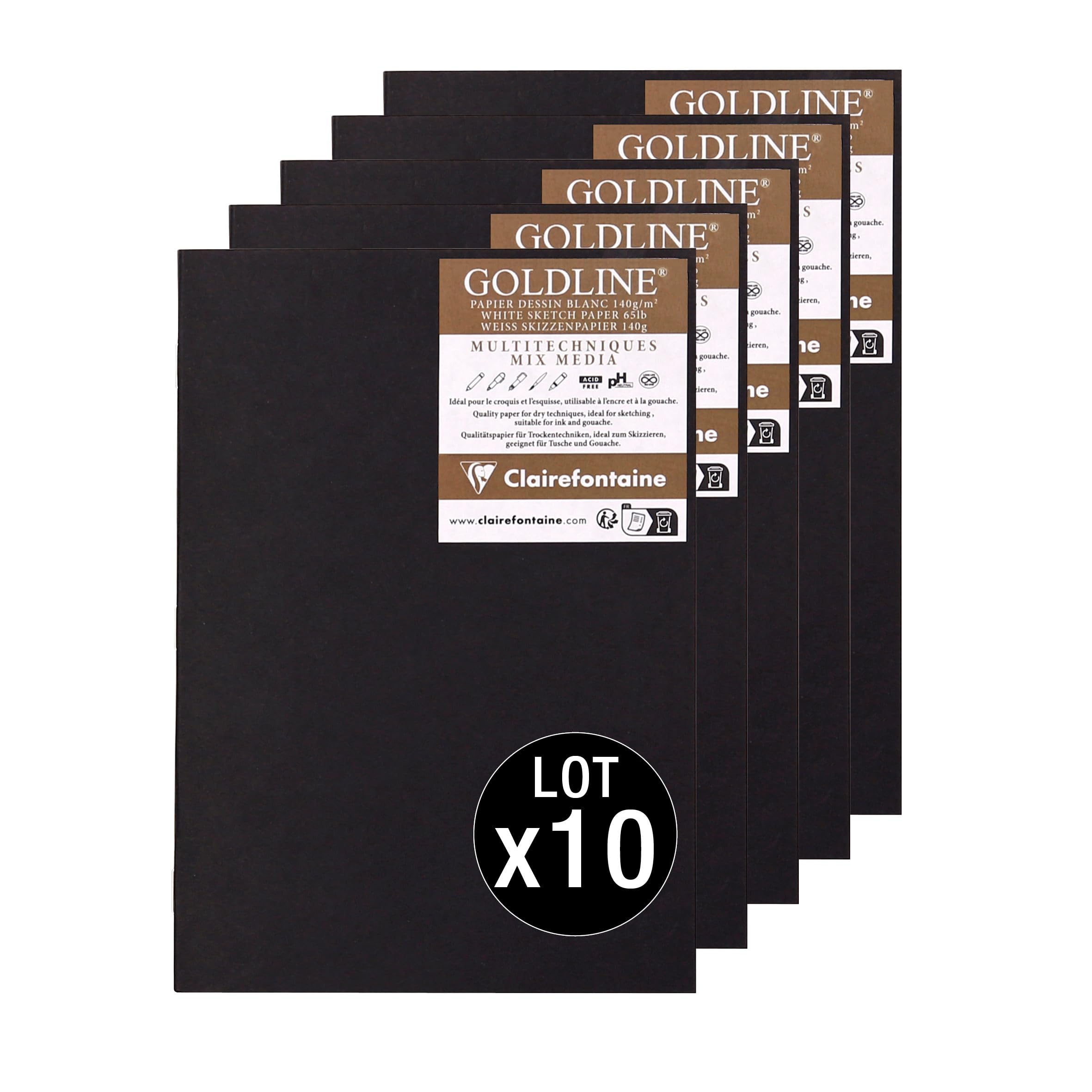 Clairefontaine Piqués Goldline 975524Cpack Zeszyt, Czarny, A5/10 szt.