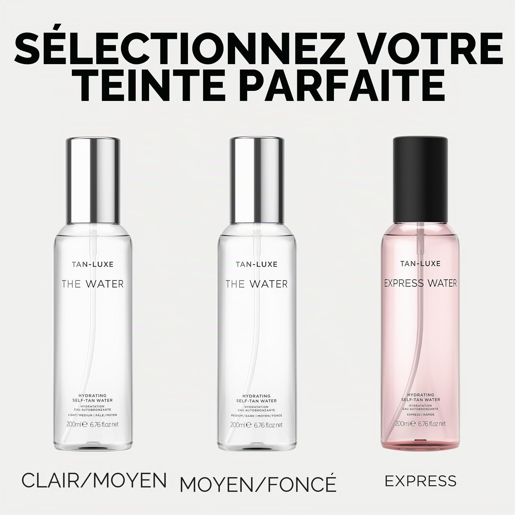 Tan-Luxe The Water : Eau autobronzante hydratante - Clair à moyen, 200 ml