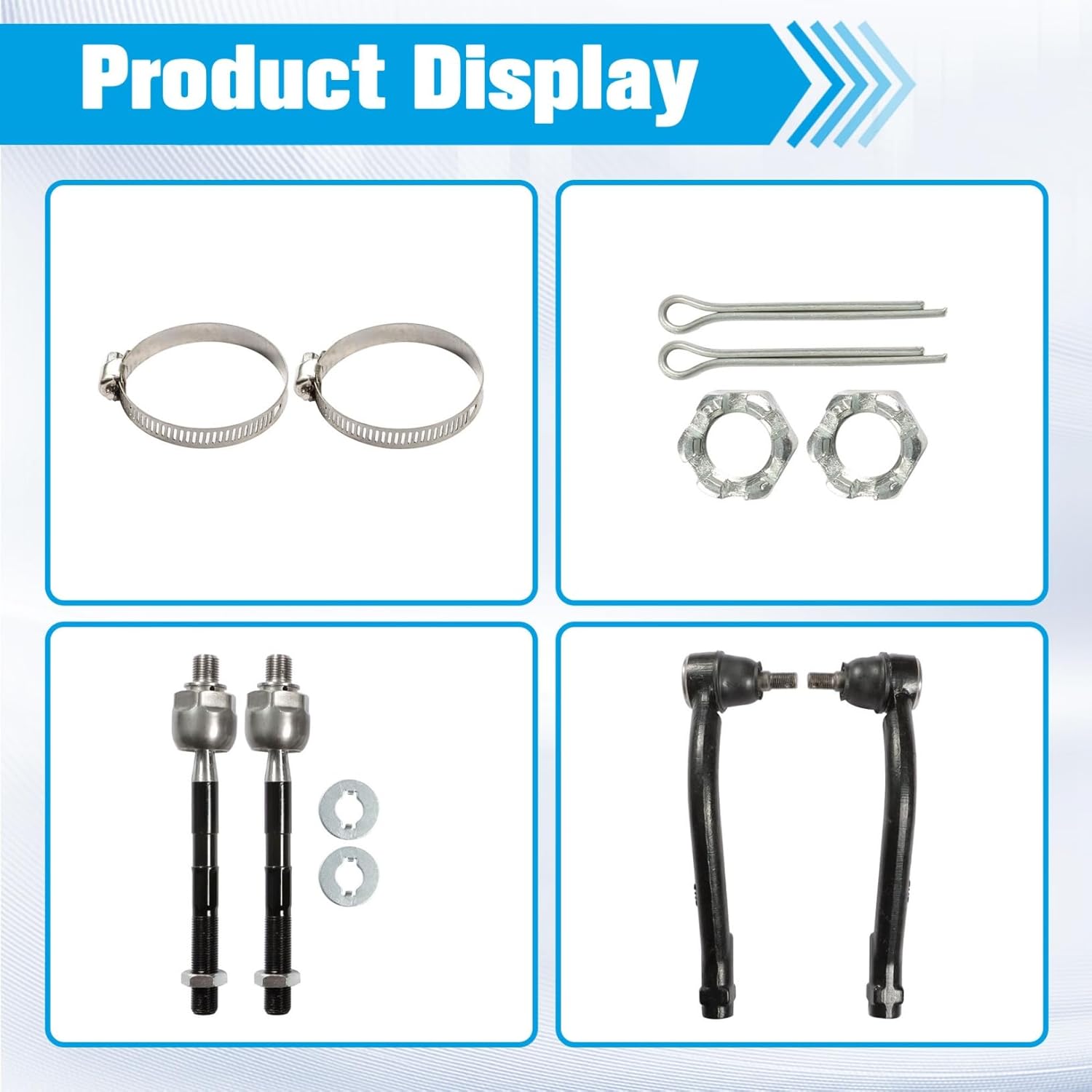 10Pcs Front Suspension Kit Front Lower Control Arm with Ball Joint Sway Bar Link Tie Rod End Replacement for Hyundai Santa Fe 2007-2012 Replacement for Kia Sorento 2011-2013