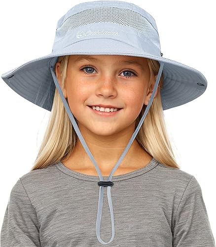 Vista 29 de Kids Sun hat for Girls Boys Outdoor Breathable Sun Protection UPF 50+ Cap Wide Brim Summer Beach Bucket hat