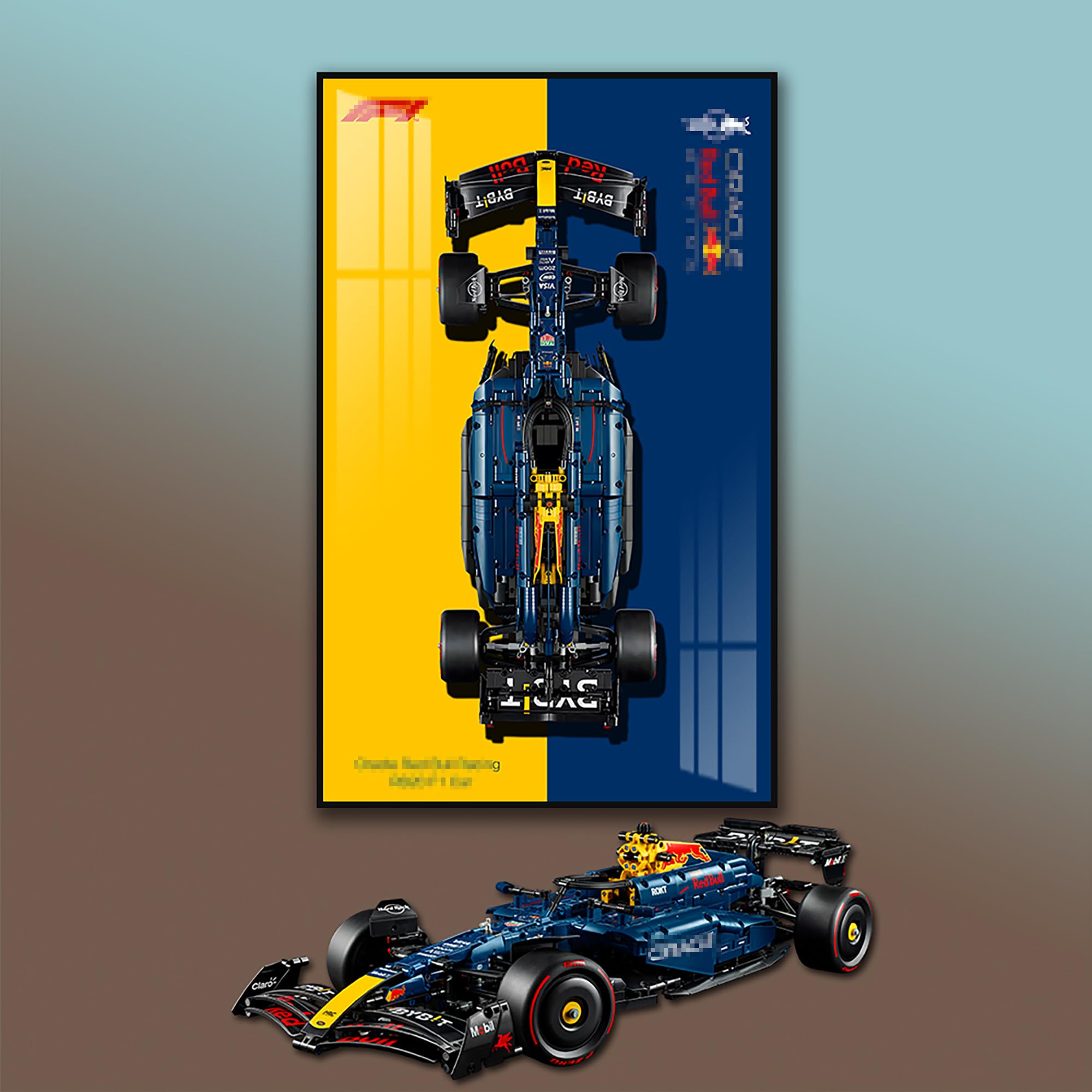 Wandplatte für LEGO Technic 42206 Red Bull RB20 F1, kompatibel mit Le/Go Auto-Display, Geschenkideen für LEGO Fahrzeugliebhaber, nur Wandplatte (Größe