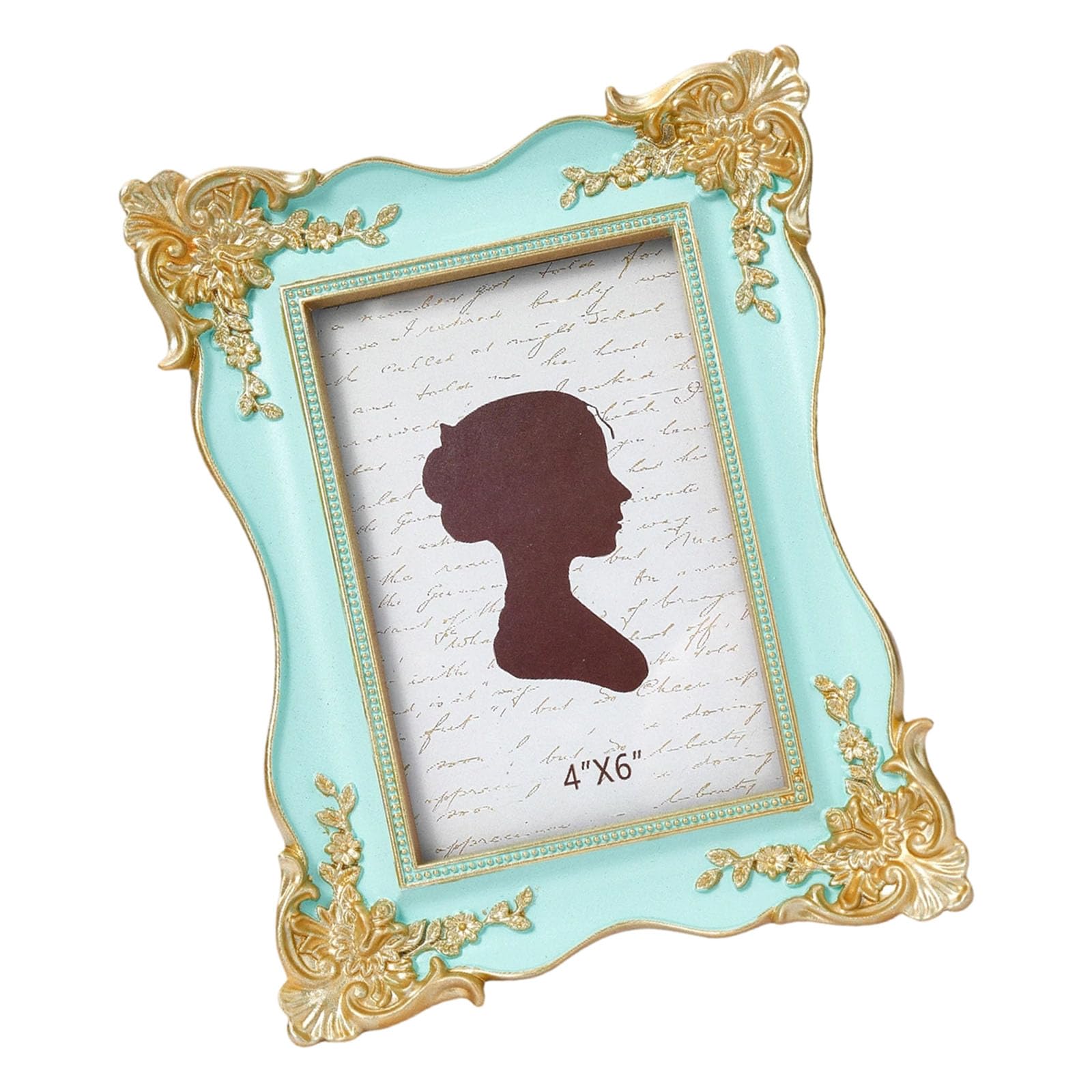 Tfaoys Blue Antique Carved Resin Picture Frame With Hook And Stand For Wall Hanging Or Tabletop Decors Antique Ornate Resin Photo Frame