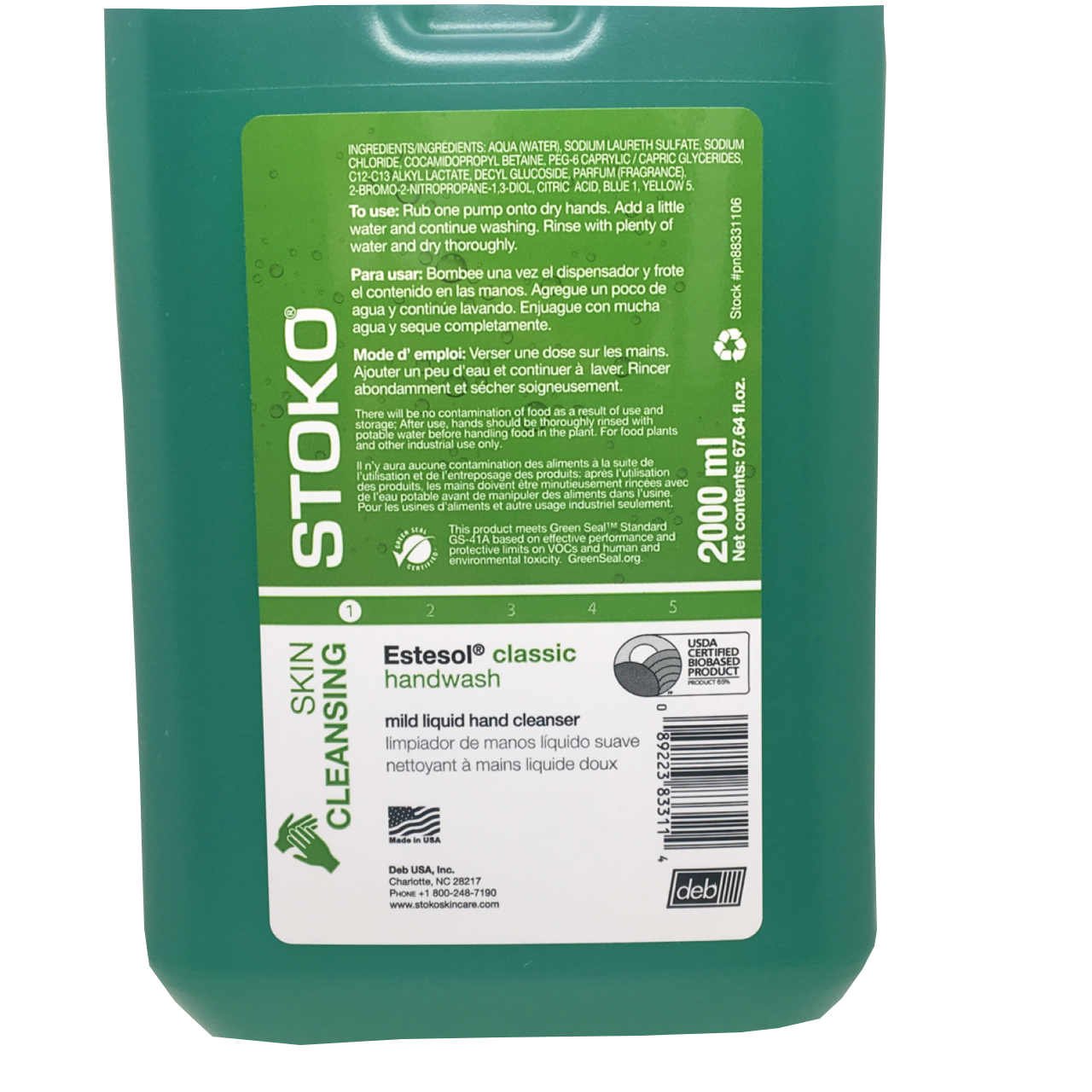 Hand Wash 2000ml softbottle (PN88331106) + Dispenser (PN55980806) Combo