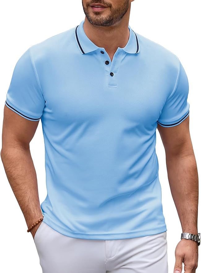 Polo de Algodón Transpirable Refrescante para Hombre
