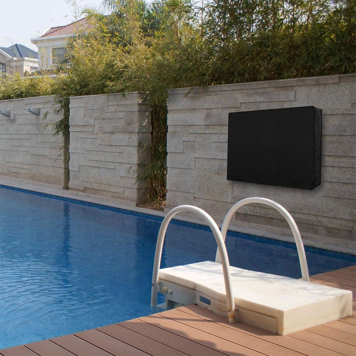 Uonlytech Funda para Televisión de Exterior de 55 a 58 Pulgadas con Material de Poliéster y Pvc Ligera y Resistente para Protección Completa