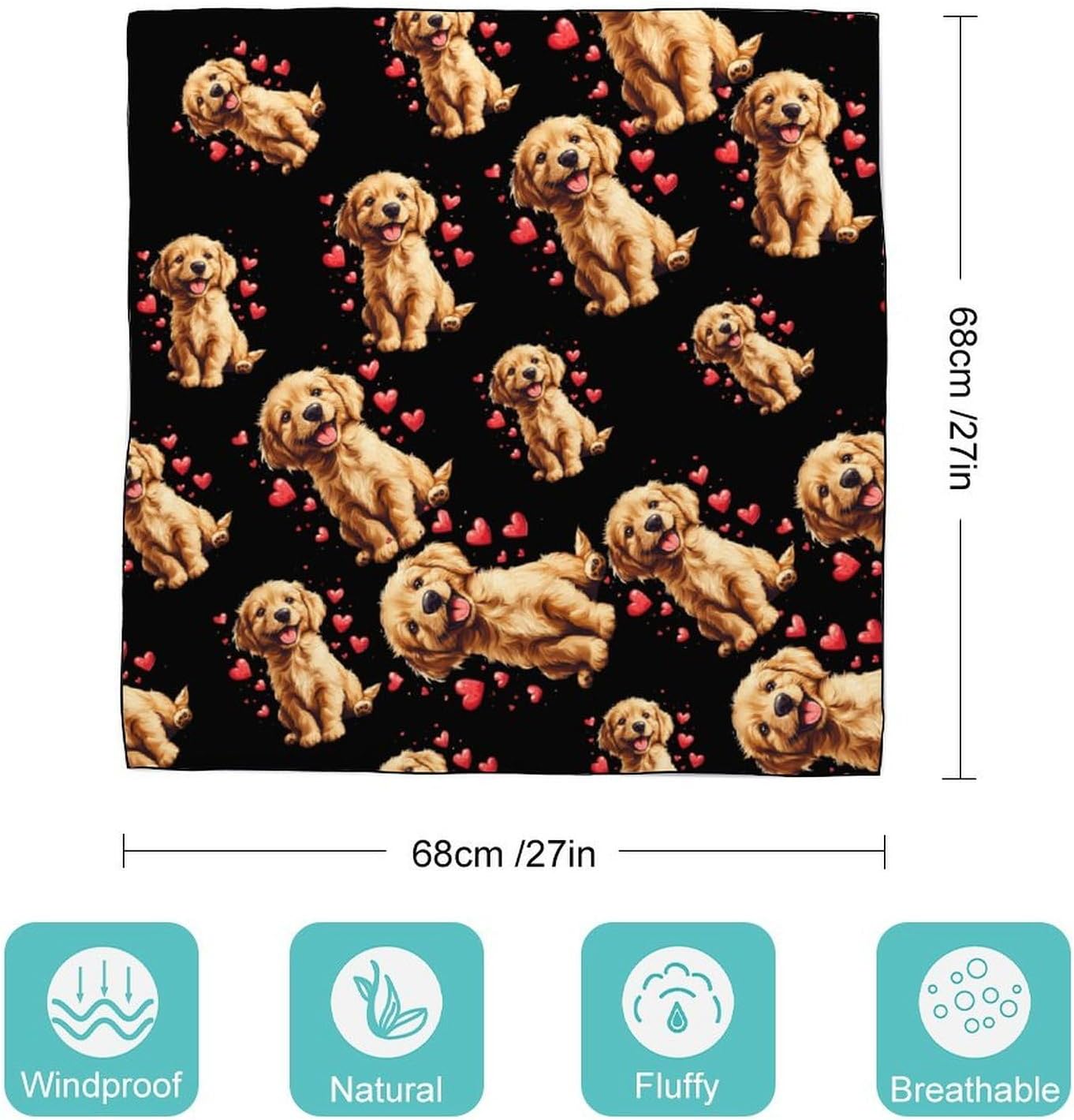 Love Dogs Labrador Retriever Bandana Fashion Head Scarf Square Silk Scarf Print Neck Hair Scarfs for Women Men Gifts