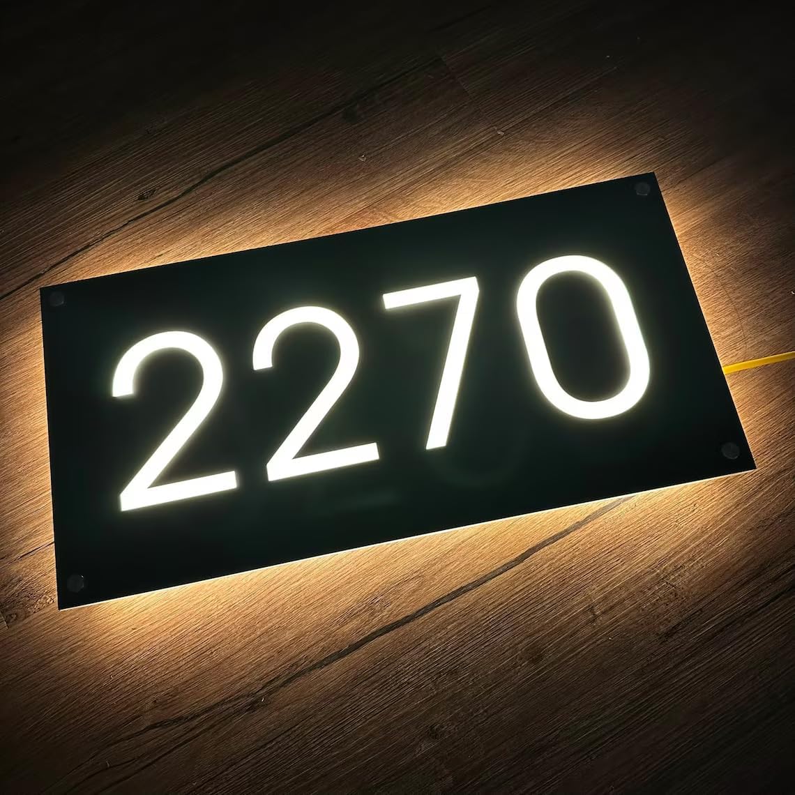 Illuminated Solar House Number Sign Custom Modern LED House Numbers Address Plaque Modern House Numbers Address Number