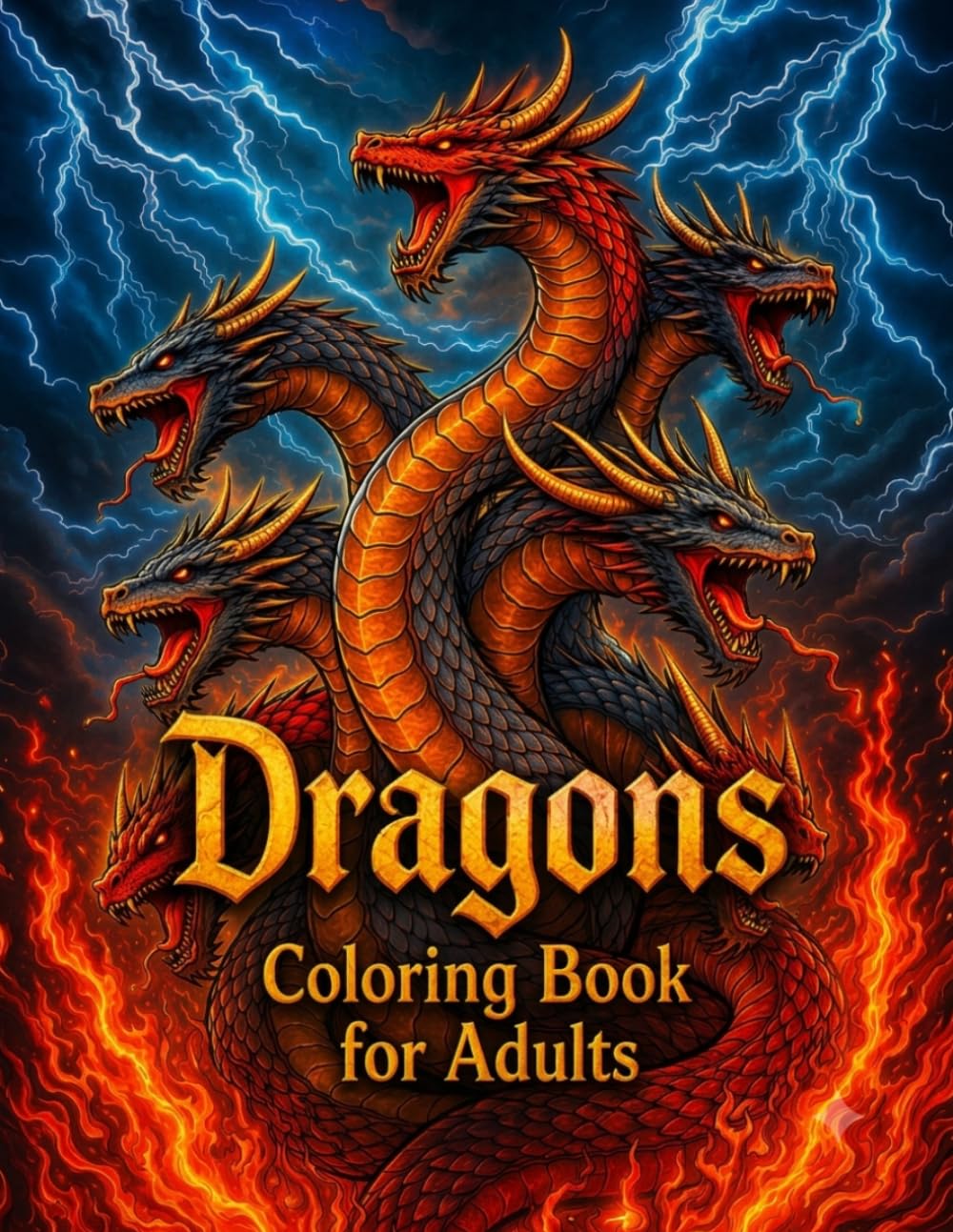 Dragons Coloring Book for Adults Fantasy Dragon Designs for Stress Relief and Relaxation